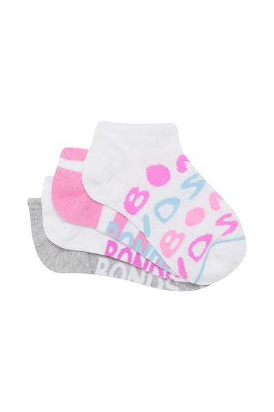 Bonds Kids Fashion Low Cut Socks 4 Pack - Bonds Print/White/Pink/Grey