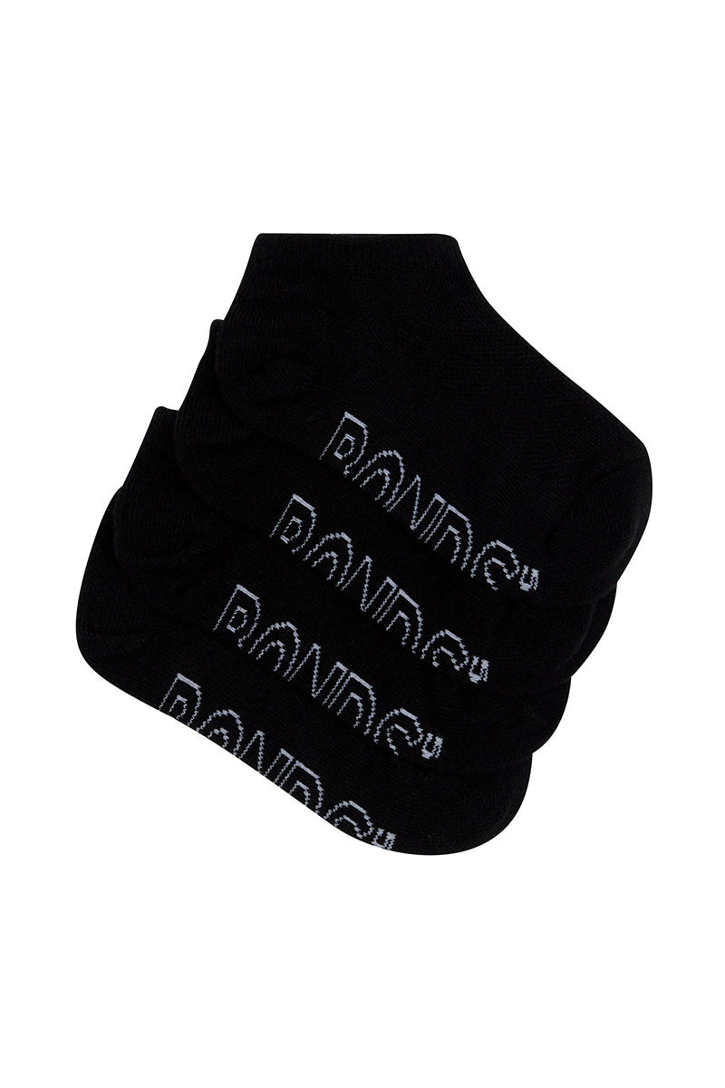 Bonds Kids Logo Light Low Cut 4 Pack - Black