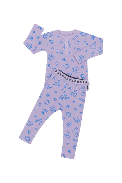 Bonds Kids Long Sleeve Waffle Sleep Set - Lilac Print