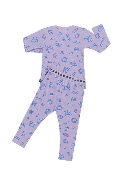 Bonds Kids Long Sleeve Waffle Sleep Set - Lilac Print
