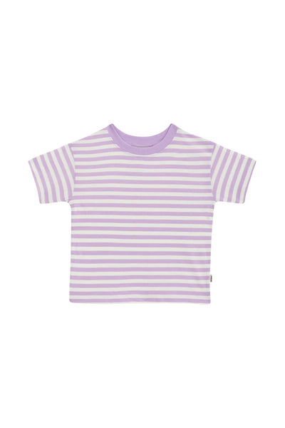 Bonds Kids Short Sleeve Crew Tee - Summer Stripe Purple