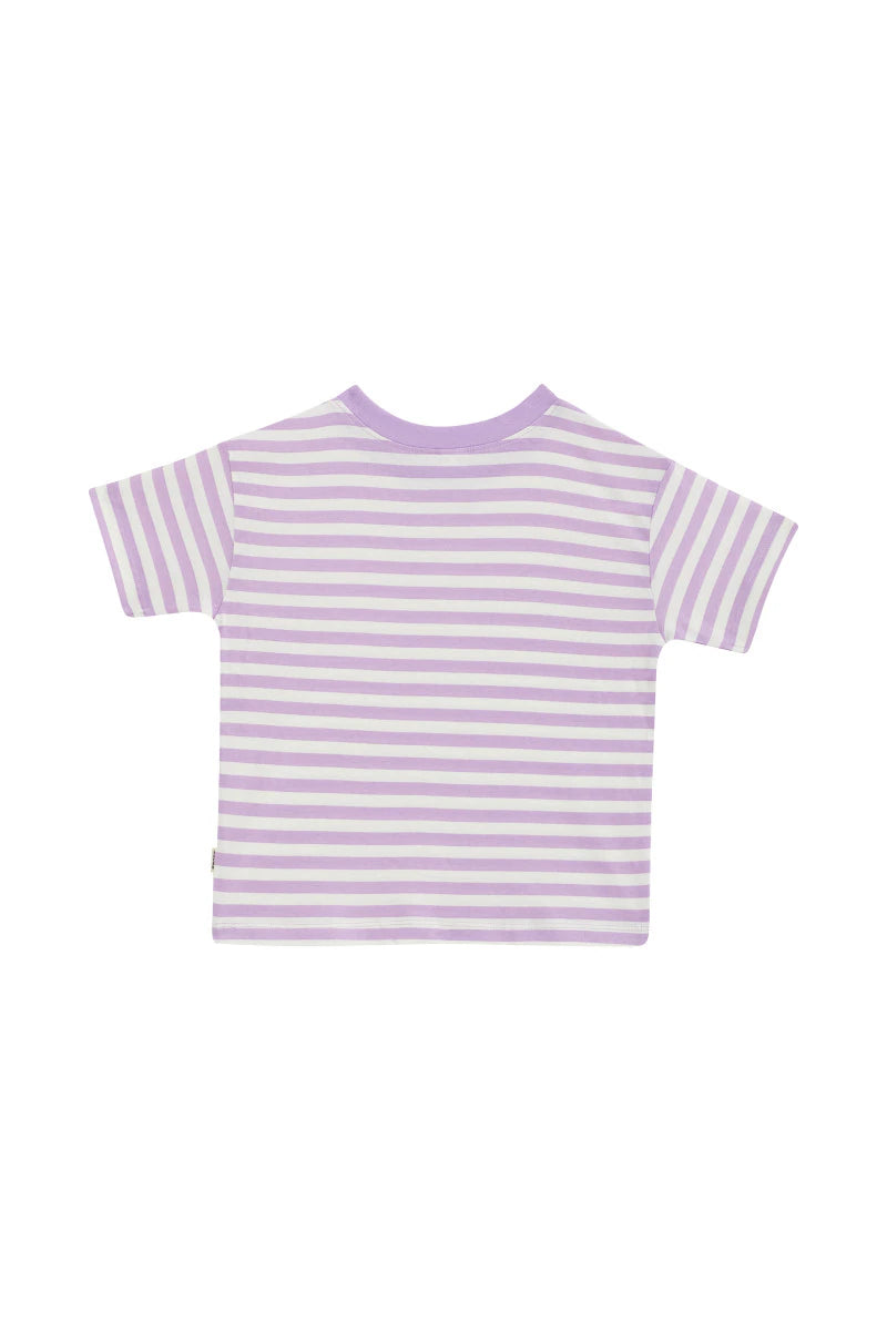 Bonds Kids Short Sleeve Crew Tee - Summer Stripe Purple