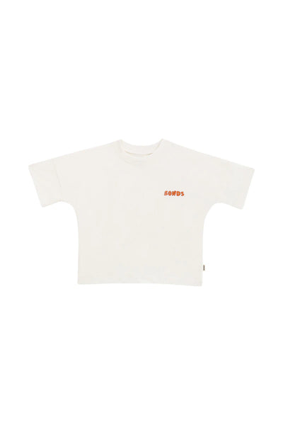 Bonds Kids Short Sleeve Drop Shoulder Tee - Bounce Club Vanilla