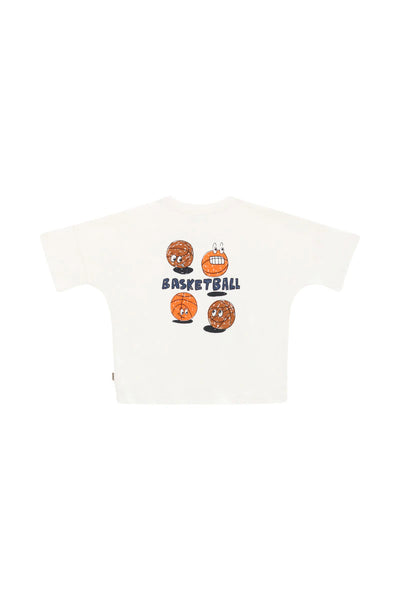 Bonds Kids Short Sleeve Drop Shoulder Tee - Bounce Club Vanilla