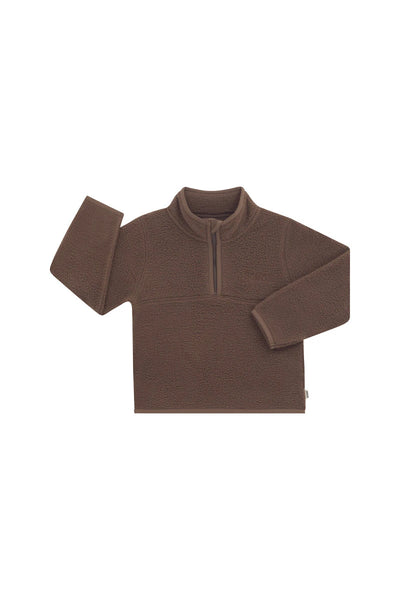 Bonds Kids Teddy Fleece Half Zip Pullover - Truffle
