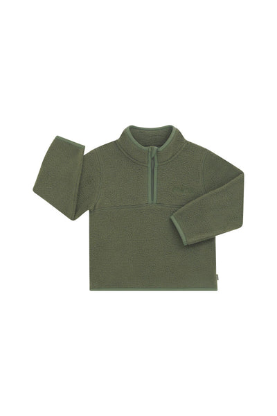 Bonds Kids Teddy Fleece Half Zip Pullover - Hiker Green