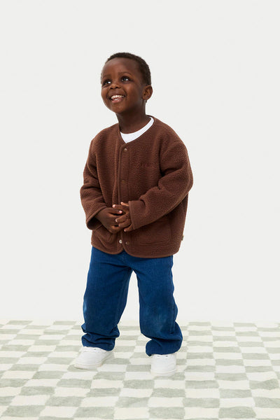 Bonds Kids Teddy Fleece Jacket - Truffle