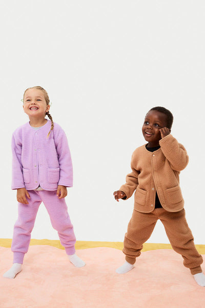 Bonds Kids Teddy Fleece Jacket - Cotton Purple Pansy