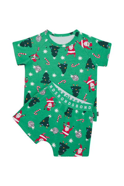 Bonds Kids Tee Sleep Set - Green Disco Santa