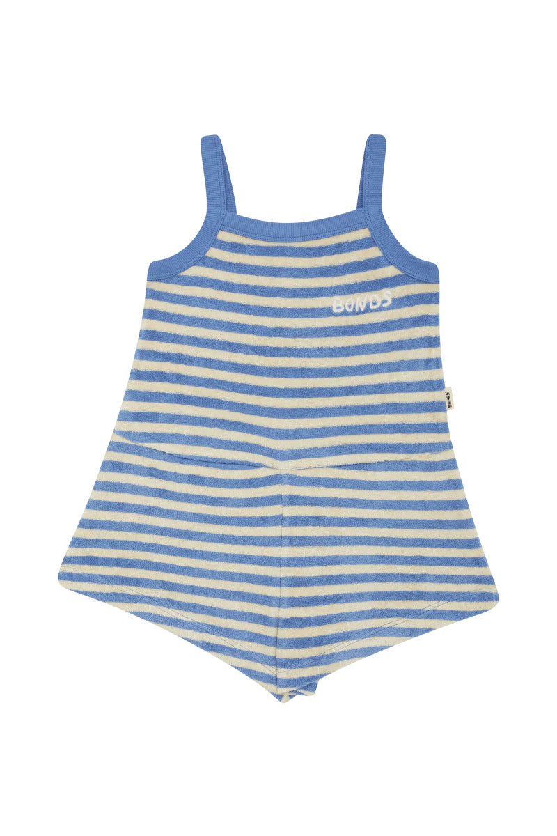 Bonds Kids Terry Toweling Playsuit - Bonds Medium Brenton Stripe