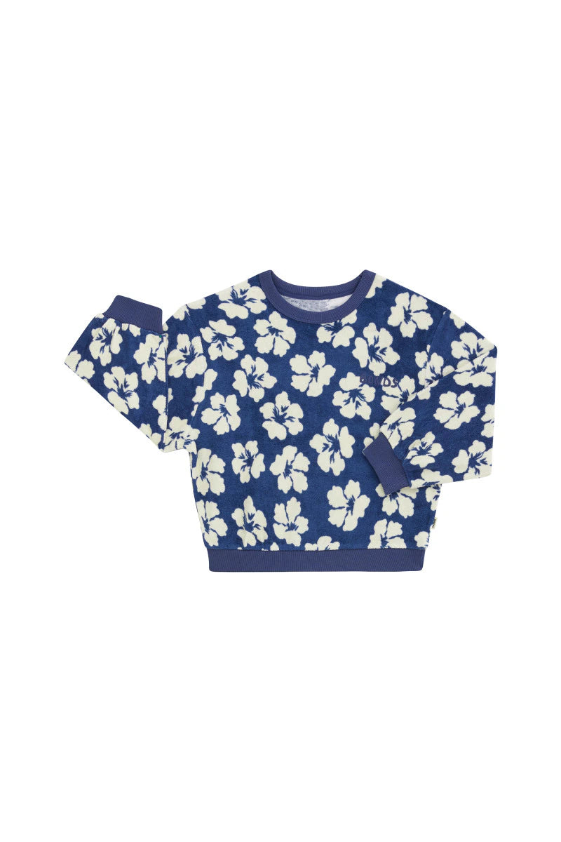 Bonds Kids Terry Toweling Pullover - Hibiscus Breeze Navy