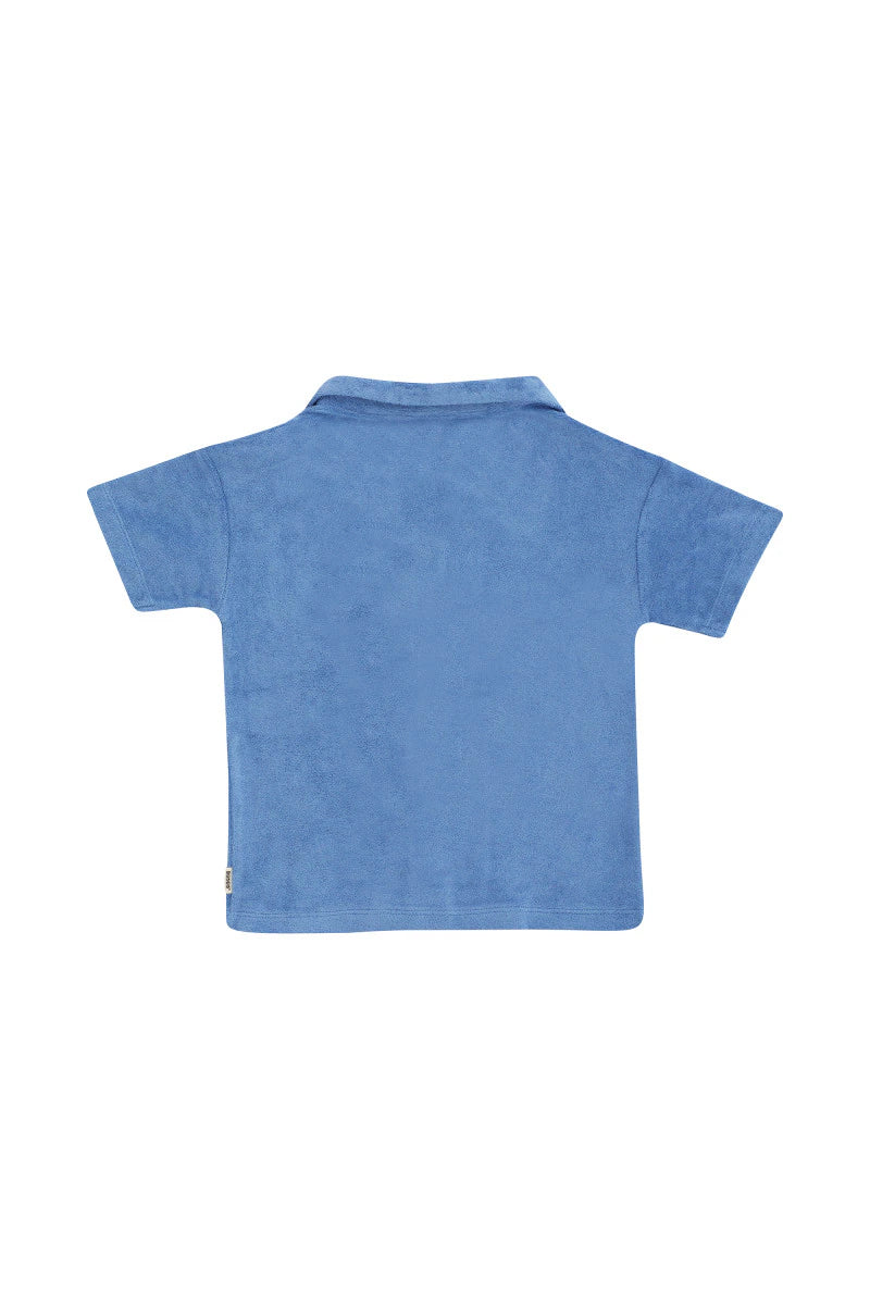 Bonds Kids Terry Toweling Short Sleeve Shirt - Denim Fade