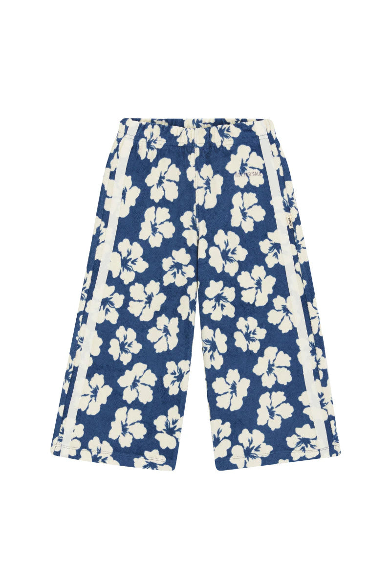 Bonds Kids Terry Toweling Wide Leg Pant - Hibiscus Breeze Navy