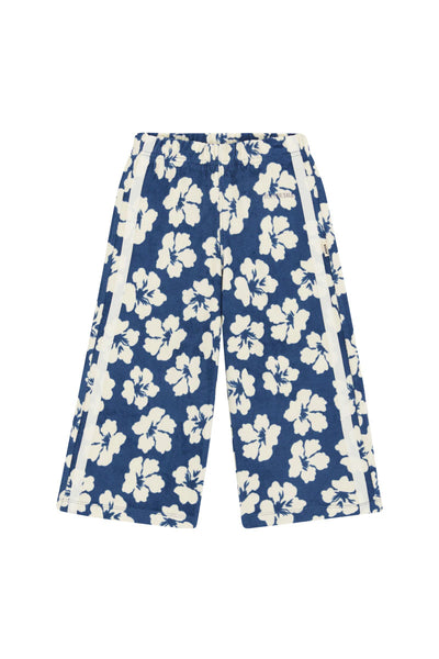 Bonds Kids Terry Toweling Wide Leg Pant - Hibiscus Breeze Navy
