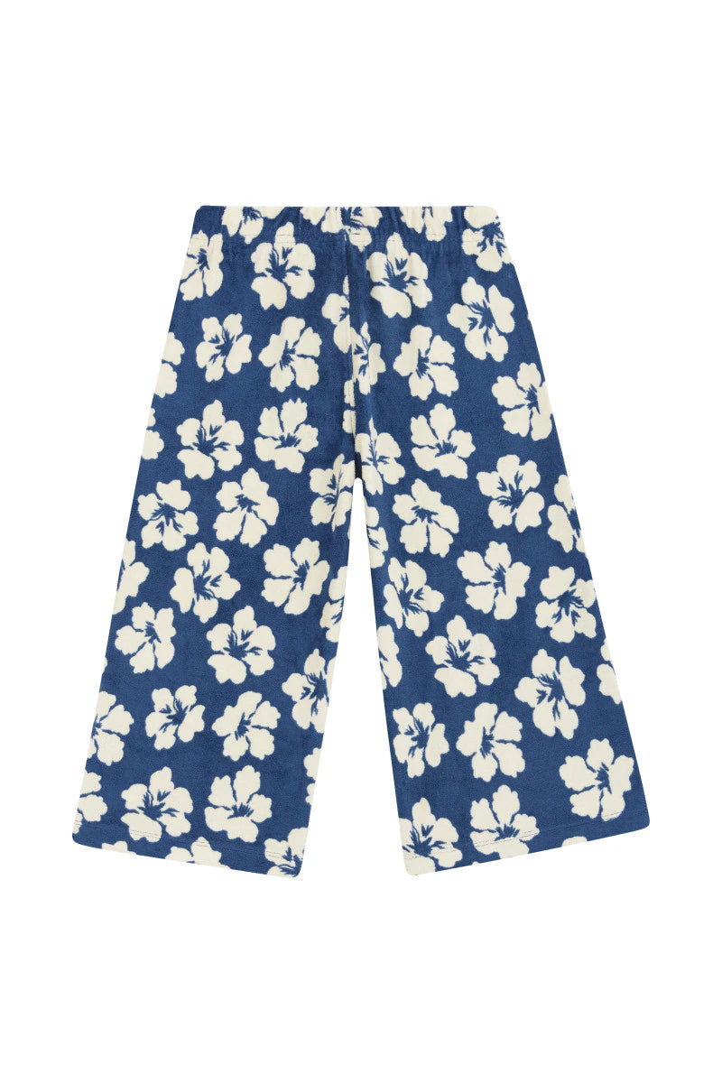 Bonds Kids Terry Toweling Wide Leg Pant - Hibiscus Breeze Navy