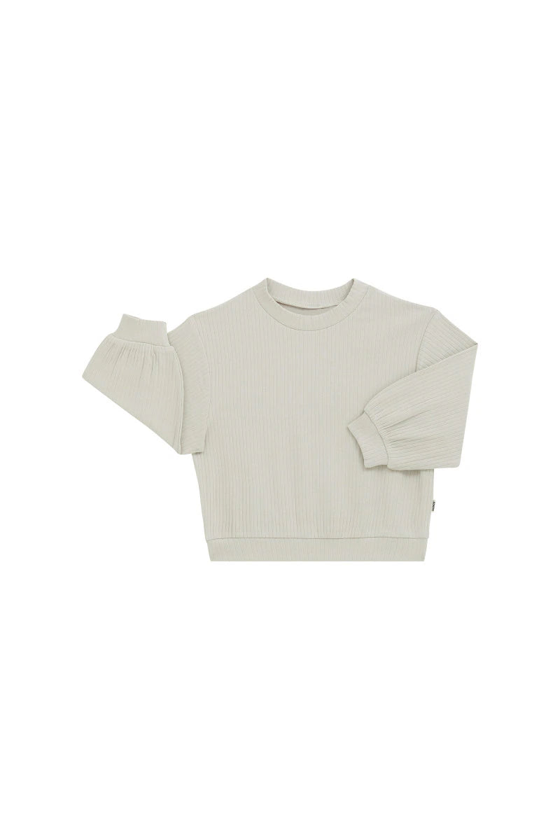 Bonds Kids Wide Rib Pullover - Stone Throw