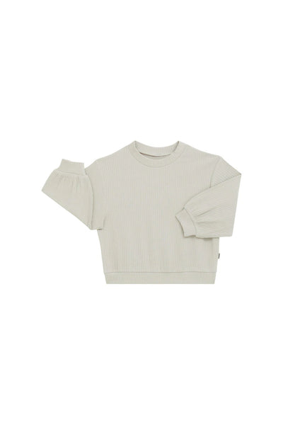 Bonds Kids Wide Rib Pullover - Stone Throw