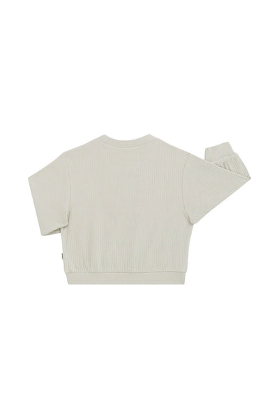 Bonds Kids Wide Rib Pullover - Stone Throw