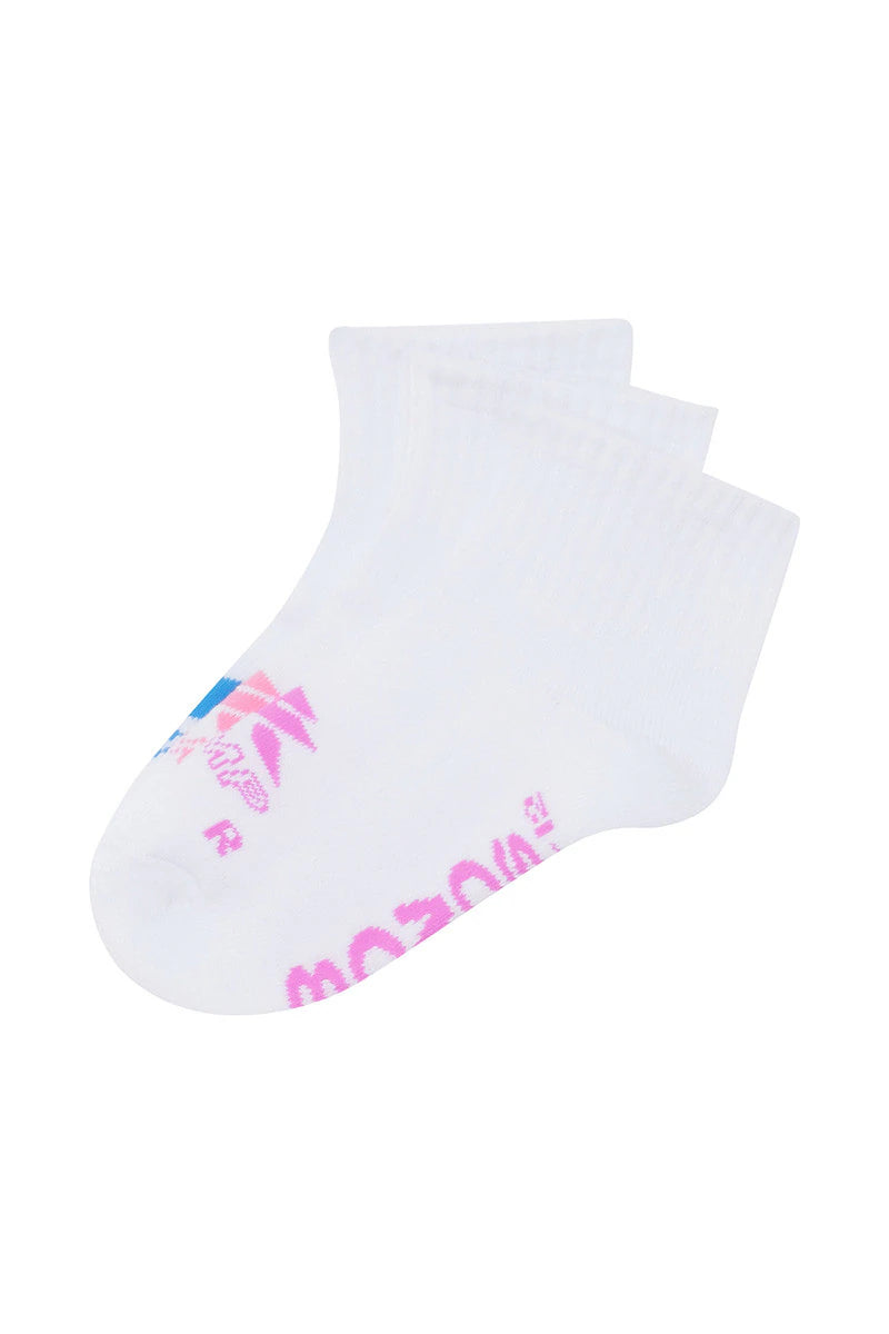Bonds Kids X-Temp Quarter Crew Socks 3 Pack - White Pop