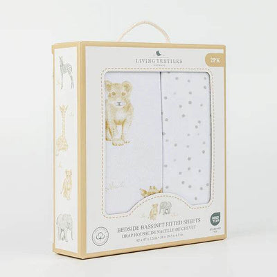 Living Textiles 2 Pack Bedside Sleeper Fitted Sheets - Savanna Babies - Outlet Shop For Kids