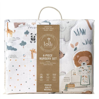 Living Textiles 4 Piece Nursery Set - Day at the Zoo - Outlet Shop For Kids