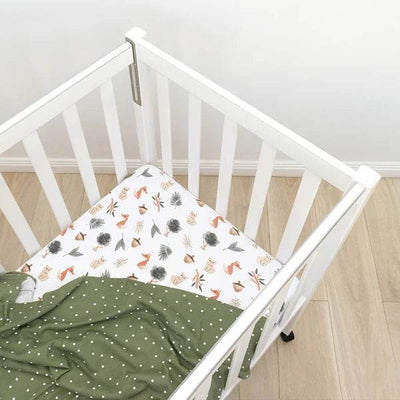 Living Textiles Childcare Cot Fitted Sheet - Olive Green - Outlet Shop For Kids