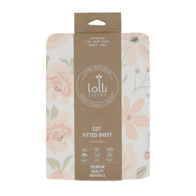 Living Textiles Cot Fitted Sheet - Meadow - Outlet Shop For Kids