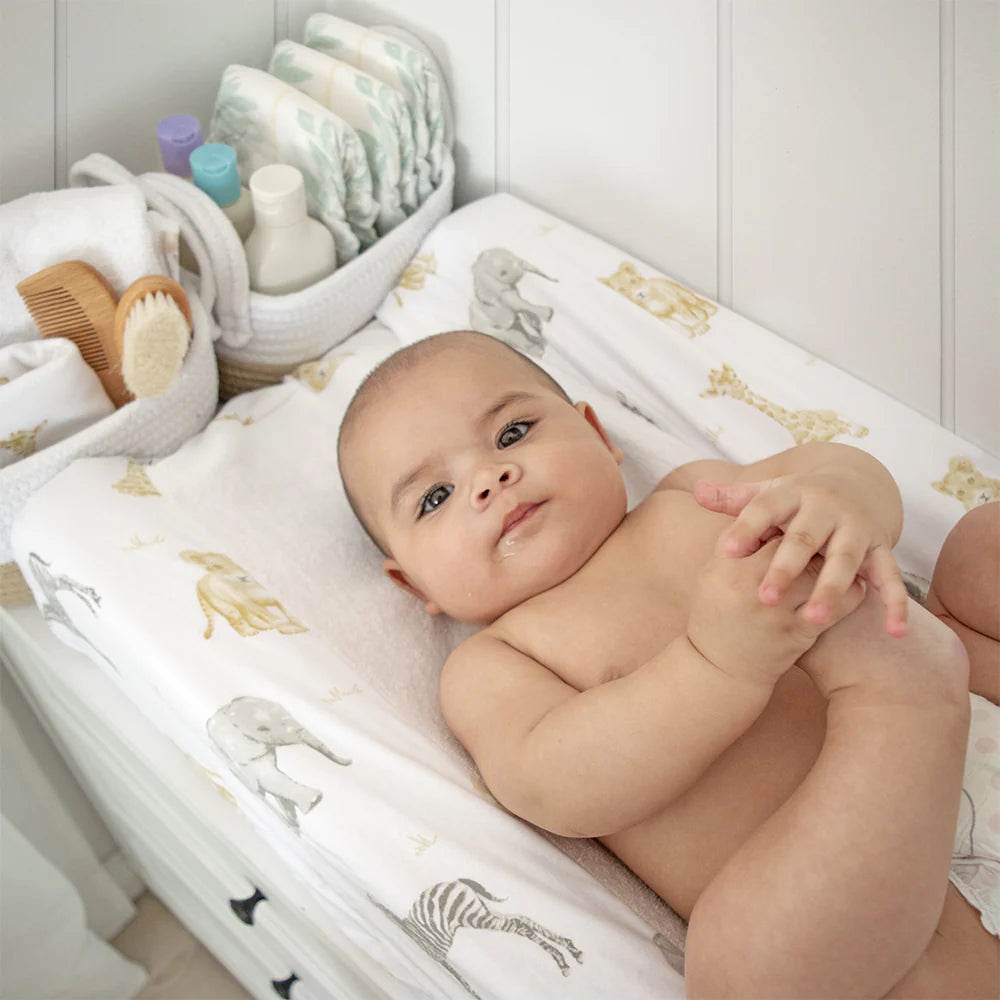 Living Textiles Jersey Change Mat Cover/Towelling Savanna Babies - Outlet Shop For Kids