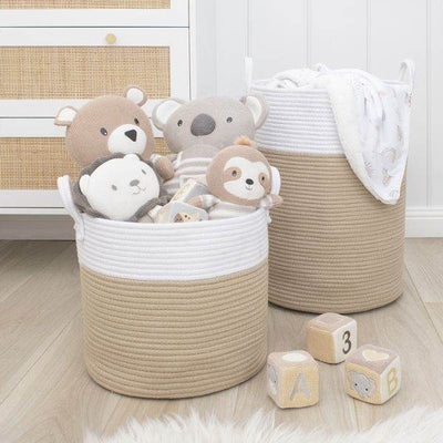 Living Textiles Medium Hamper - Natural/White - Outlet Shop For Kids