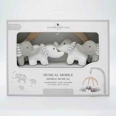 Living Textiles Musical Mobile Set - Watercolour Elephant - Outlet Shop For Kids