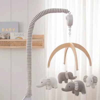 Living Textiles Musical Mobile Set - Watercolour Elephant - Outlet Shop For Kids