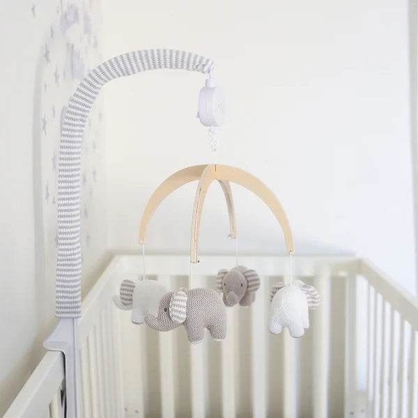 Living Textiles Musical Mobile Set - Watercolour Elephant - Outlet Shop For Kids
