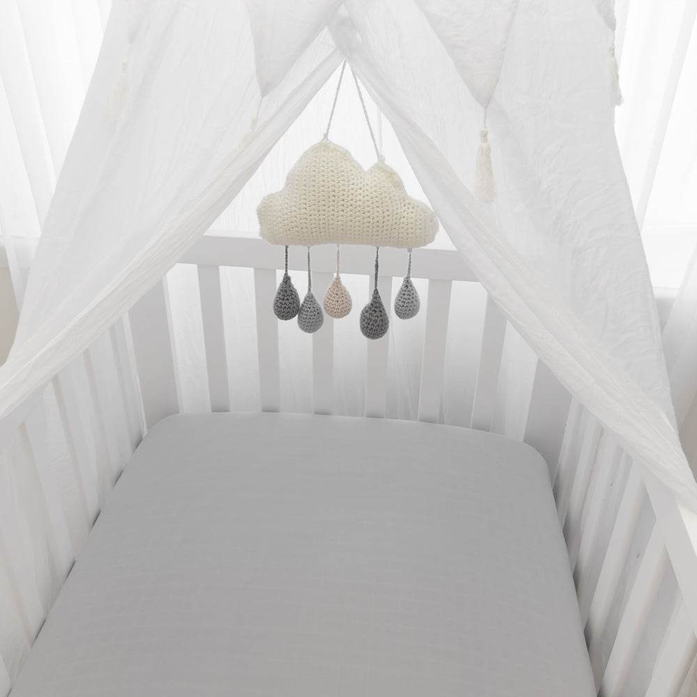 Living Textiles Organic Muslin 2 Pack Cot Fitted Sheets - Dandelion/Grey - Outlet Shop For Kids