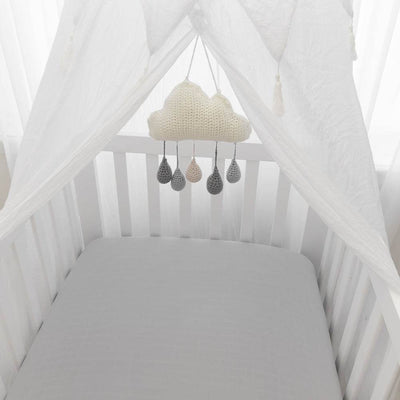 Living Textiles Organic Muslin 2 Pack Cot Fitted Sheets - Dandelion/Grey - Outlet Shop For Kids