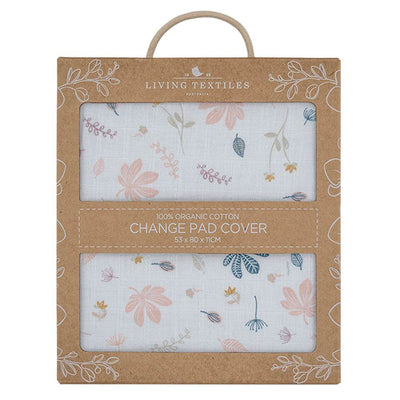 Living Textiles Organic Muslin Change Pad Cover - Botanical - Outlet Shop For Kids
