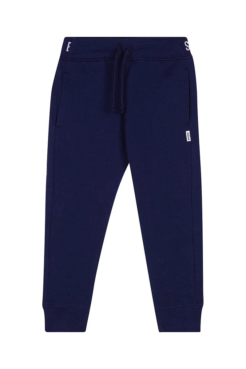 Bonds Logo Fleece Trackie - Black Sea Navy
