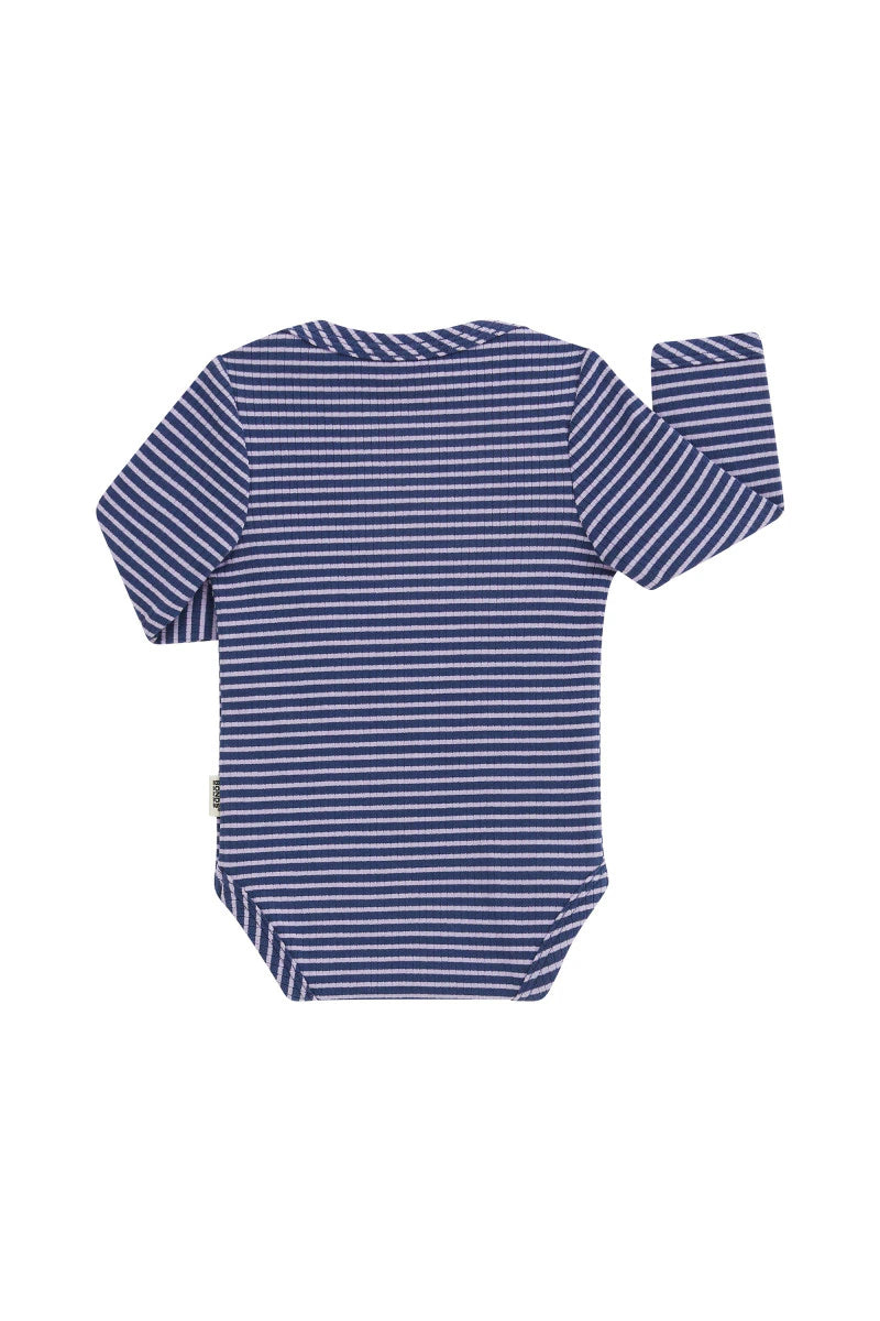 Bonds Long Sleeve Envelope Bodysuit - Bastille Blue/Lilac Ice
