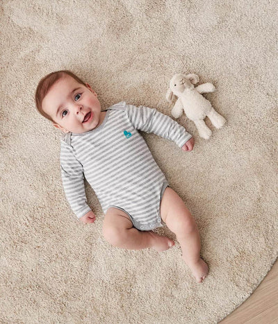 Love To Dream Cotton Long sleeve Bodysuit - Grey Stripe - Outlet Shop For Kids
