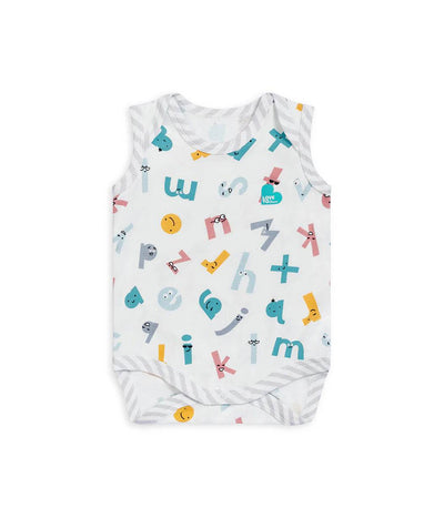 Love To Dream Ecovero Bodysuit Sleeveless - White Alphabet Soup - Outlet Shop For Kids