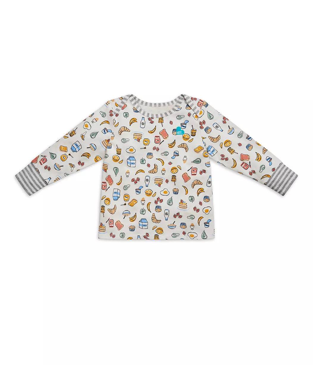 Love To Dream Kids Long Sleeve Pyjama Set - Breakfast White - Outlet Shop For Kids