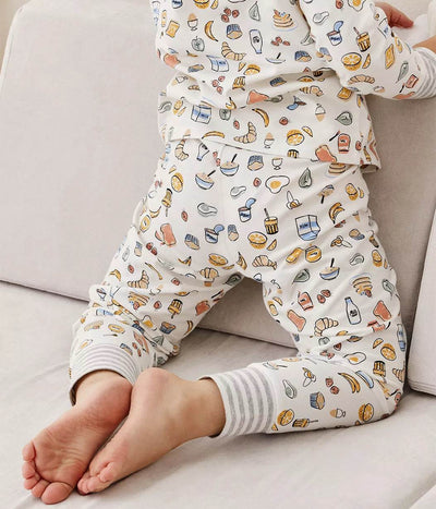 Love To Dream Kids Long Sleeve Pyjama Set - Breakfast White - Outlet Shop For Kids