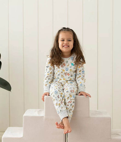 Love To Dream Kids Long Sleeve Pyjama Set - Breakfast White - Outlet Shop For Kids