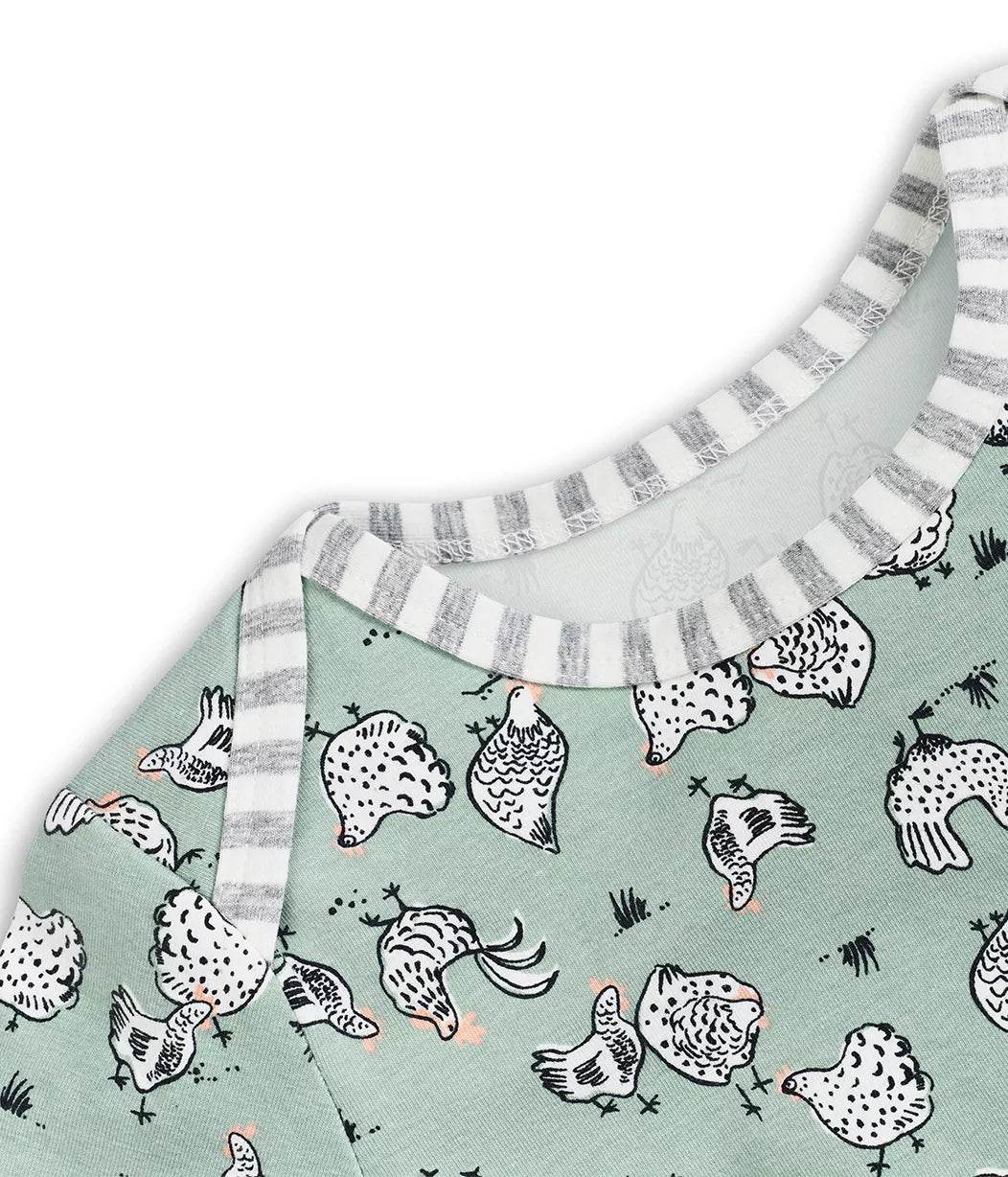 Love To Dream Long Sleeve Cotton Bodysuit - Chicken Run Olive - Outlet Shop For Kids