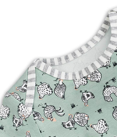 Love To Dream Long Sleeve Cotton Bodysuit - Chicken Run Olive - Outlet Shop For Kids
