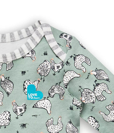 Love To Dream Long Sleeve Cotton Bodysuit - Chicken Run Olive - Outlet Shop For Kids