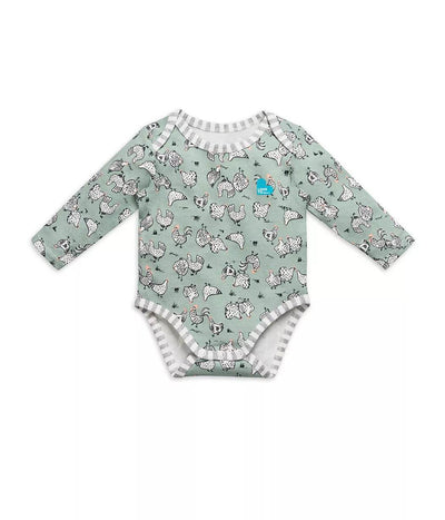 Love To Dream Long Sleeve Cotton Bodysuit - Chicken Run Olive - Outlet Shop For Kids