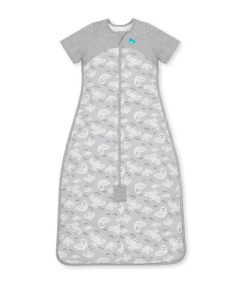 Love To Dream Organic Cotton Fleece Short Sleeve Sleep Bag 1.0 TOG - Grey Doves - Outlet Shop For Kids