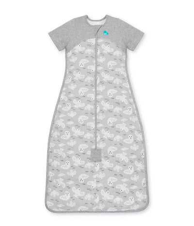 Love To Dream Organic Cotton Fleece Short Sleeve Sleep Bag 1.0 TOG - Grey Doves - Outlet Shop For Kids