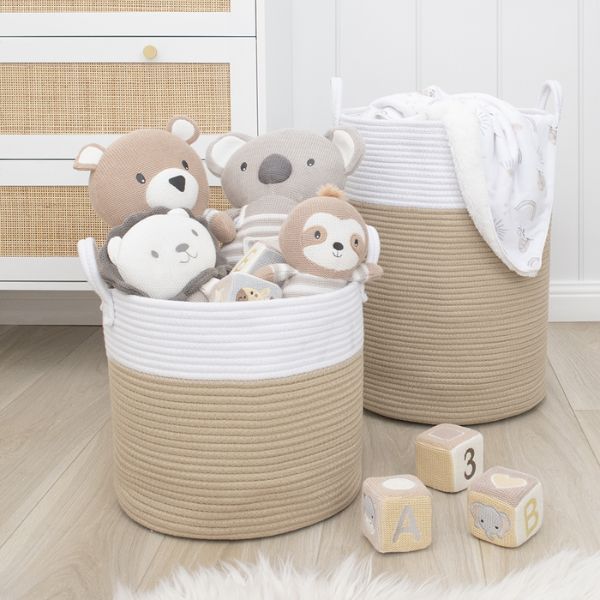 Living Textiles Medium Hamper - Natural/White