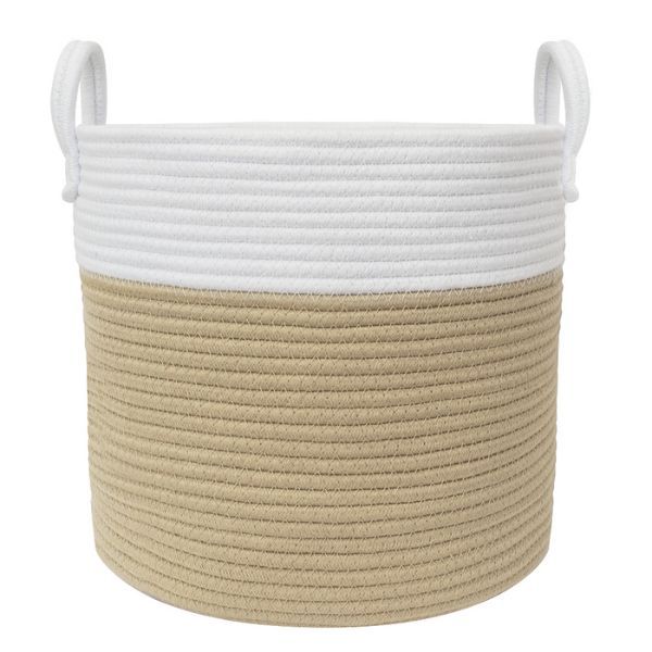 Living Textiles Medium Hamper - Natural/White